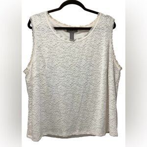 Kate Hill White Lace Tank Top Size 2X